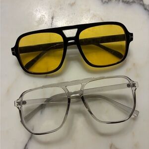 Stylish Black and Yellow Sunglasses Set